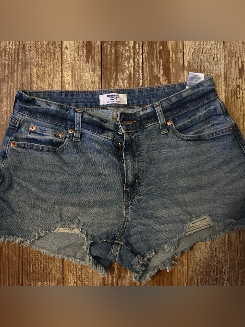 Levi's Light Blue Distressed Denim Cutoff Shorts